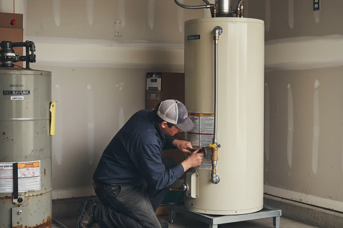 Water heater and shutoff valve replacement in Greenvale